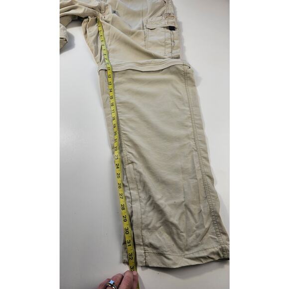Outdoor element mens XL convertible zip off pants khaki nylon with belt * FLAWS^ - Picture 8 of 10